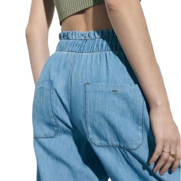 ZARA | Blue | HIGH RISE Z1975 PAPERBAG JEANS - Picture 8 of 9